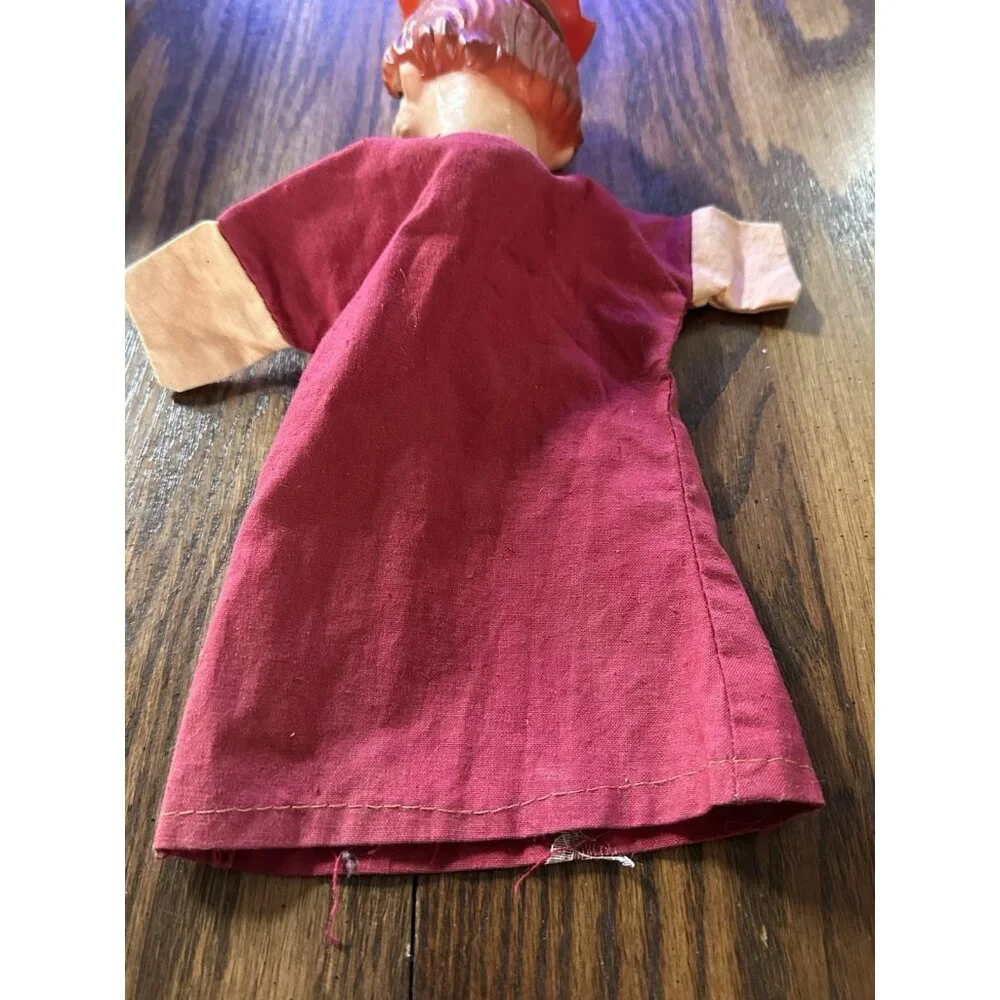 Vintage King Hand Puppet Rubber Head Red Robe King‎ Friday